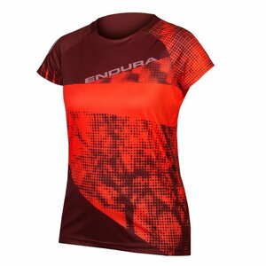 Damen Singletrack Dots T-Shirt Ltd Hi-Viz Koralle - M