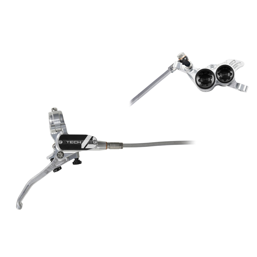 Hope HOPBRATECH4V4R/HSi/BKBRAIDED Silver/Black BRAIDED