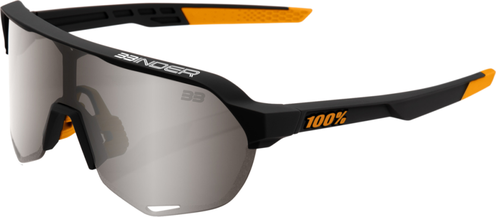 100percent 100% S2 Brille BRAD BINDER SE BLACK - SILVER MIRROR LENS - S