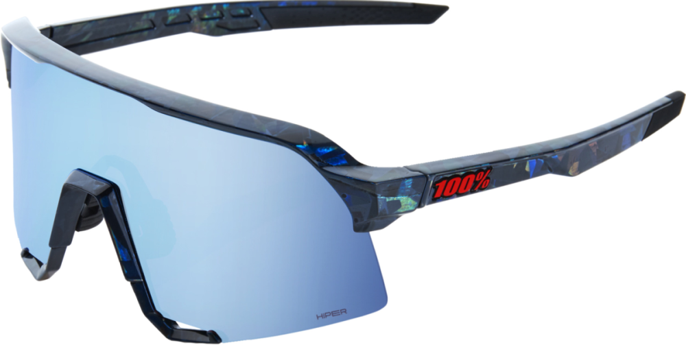 100% 100% Glases S3 black Holographic - Hiper blue multilayer mir
