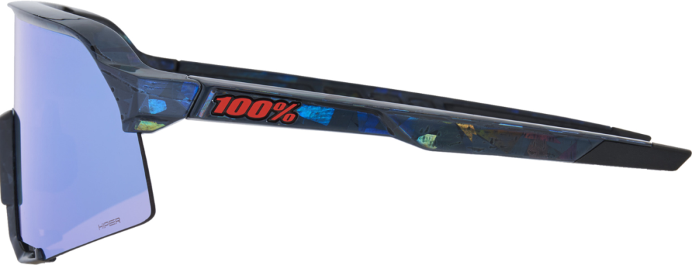 100% 100% Glases S3 black Holographic - Hiper blue multilayer mir