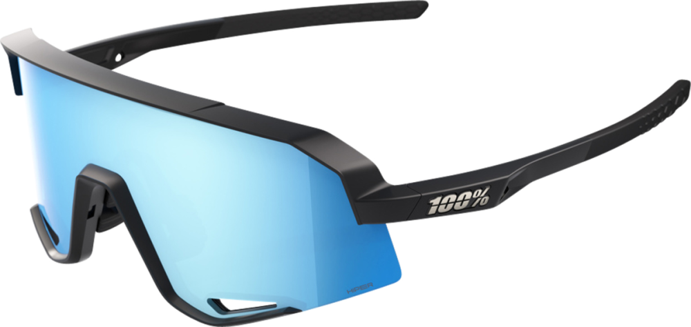 100percent 100% Slendale - Matte Black - HiPER Blue Multilayer Mirror L
