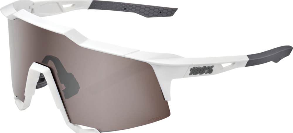 100percent 100% Speedcraft Tall Glases Matte white-HiPER Silv