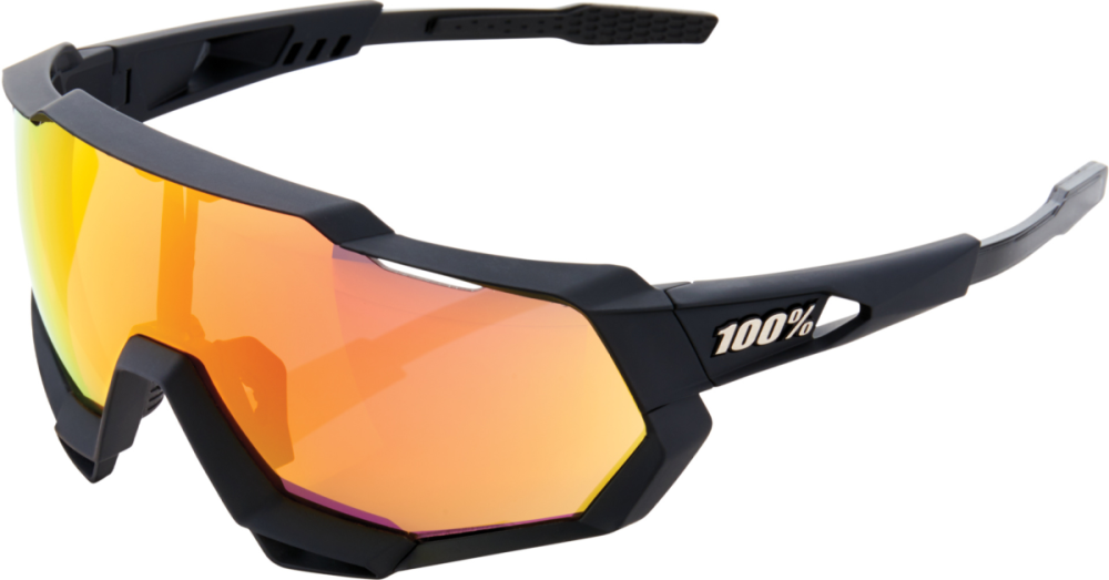 100% 100% Speedtrap Glases Soft Tact black-HiPER red
