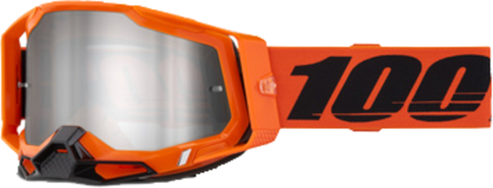100% 100% Racecraft 2 Goggle Neon Orange - Mirror Silver flash Le