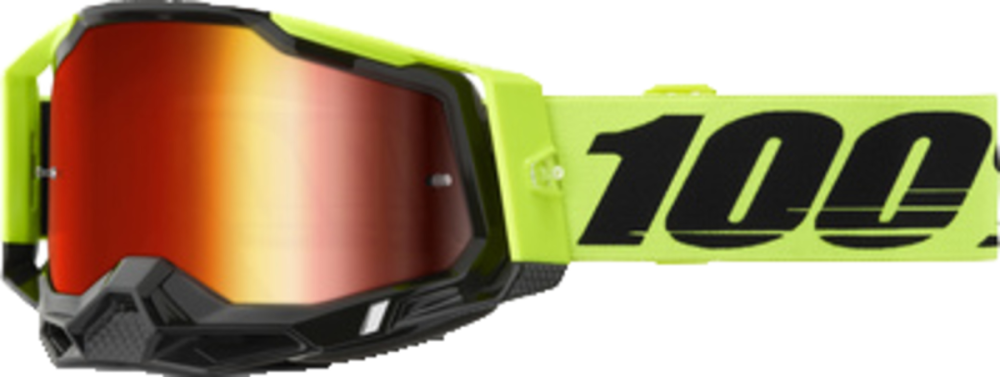100% 100% Racecraft 2 Goggle Neon Yellow - Mirror Red Lens