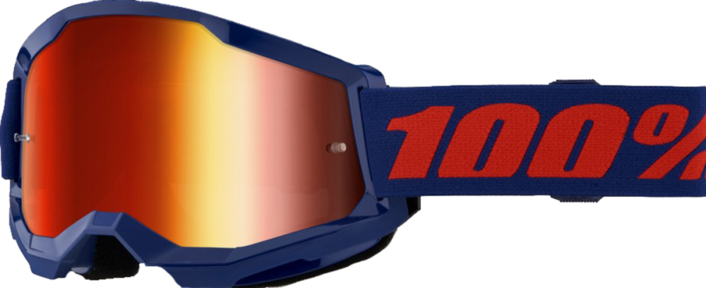 100percent STRATA 2 Goggle Navy - Mirror Red Lens