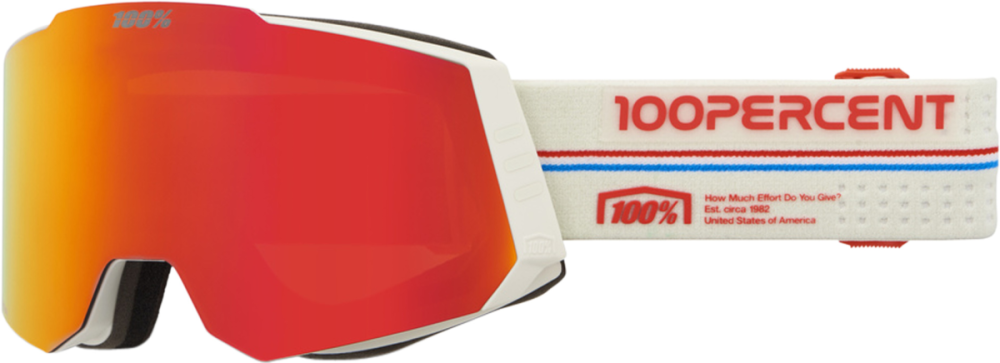 100percent 100% Snowcraft Hiper Goggle Launch - Mirror Red Lens