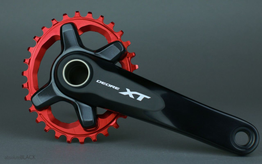 absoluteBLACK aBLACK - MTB - OVAL - XT M8000/MT700 assymetrical chainring N/W - RED - ROT 3...