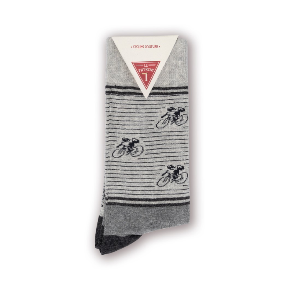Le Patron Vintage Cyclist Socks grey melange