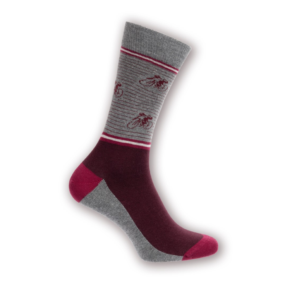 Le Patron Vintage Cyclist Socks aubergine