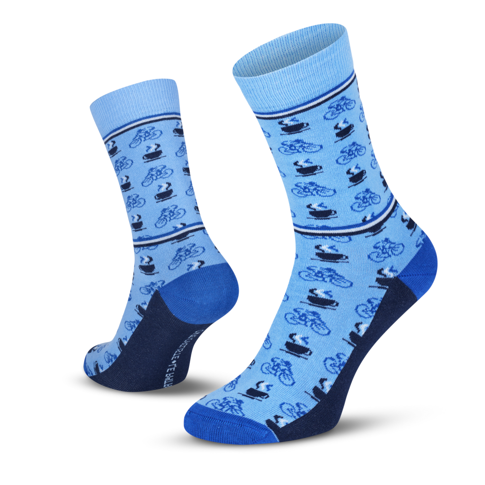 Le Patron Cafe Cycliste Socks blue