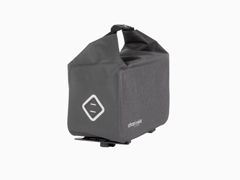 ATRAN VELO Atran Gepäckträgertasche TRAVEL TOP BAG AVS 10.5L grau​-​schwarz – mit Adapter AVS