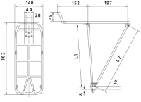 Pletscher Gepäckträger Athlete 4B 26​-​29″ silber – 320​-​354mm mit Befestigung auf Ösen