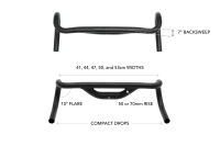 REDSHIFT Low Flare Top Shelf Handlebar, 53cm Width, 50mm Rise, 10 Grad Flare, black