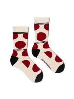 Le Patron Polka Socks red ecru