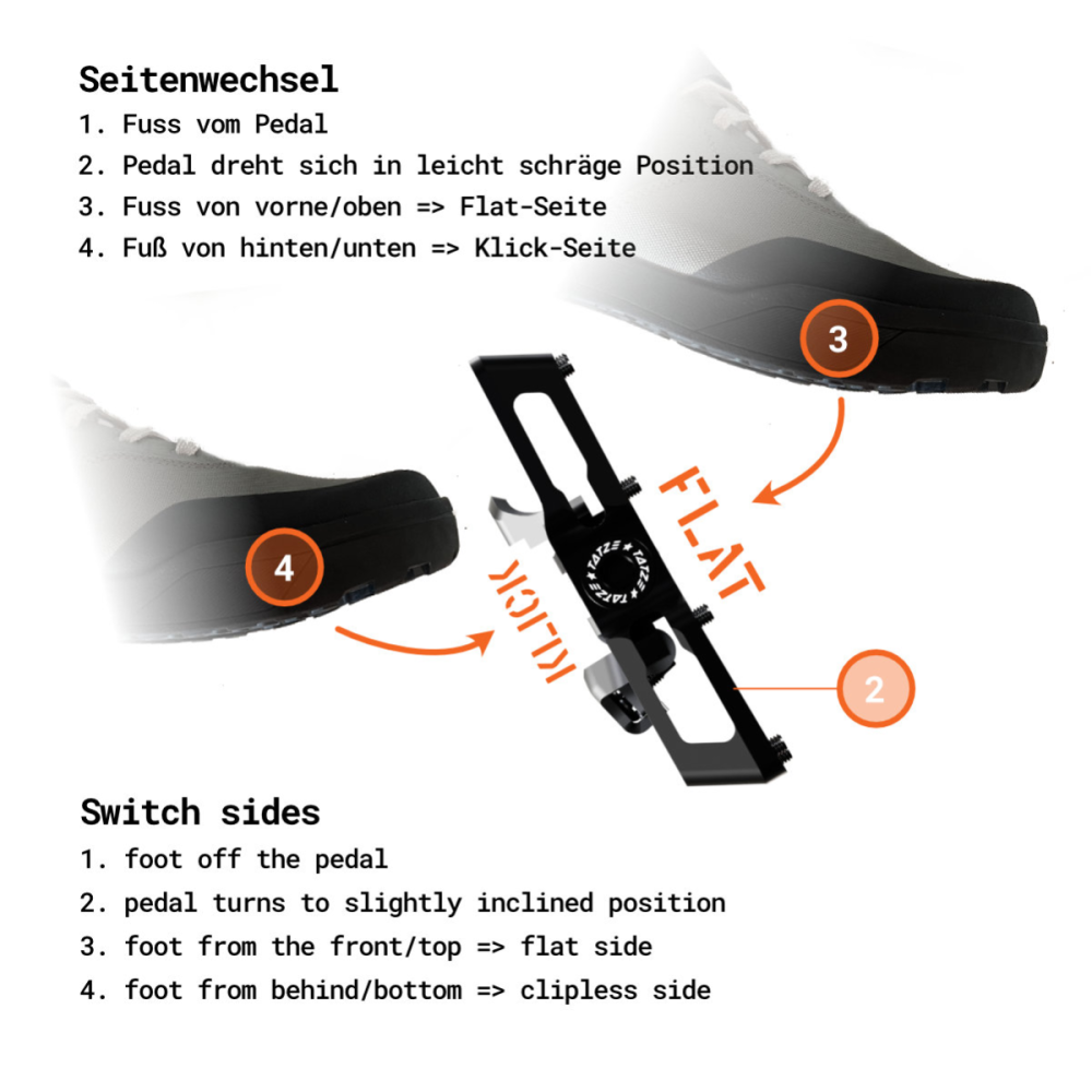 TATZE CONTACT COMBI Pedal, orange
