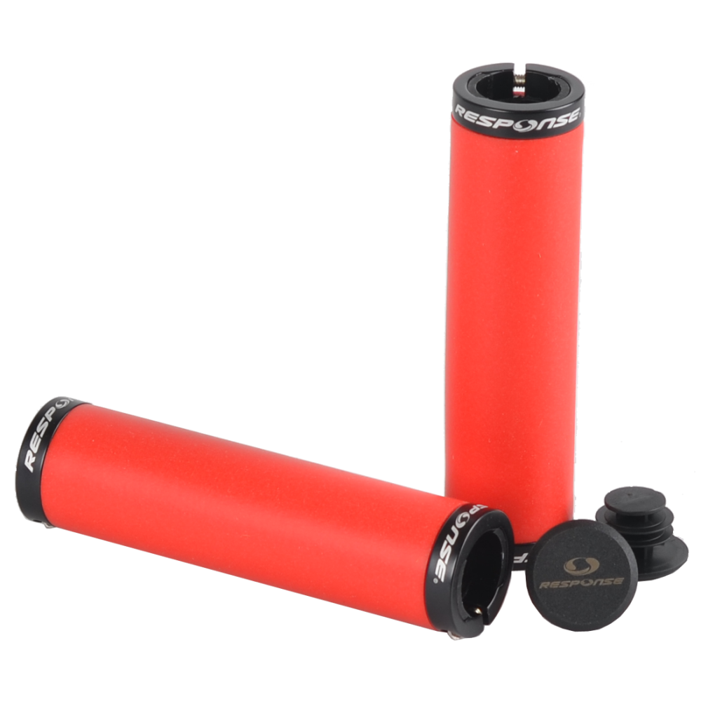 Griffe, SILIKON GRIP Lock on red Länge: 130mm Dicke: 6mm Griff-Ø: 22/31mm inkl. Plugs FG-120