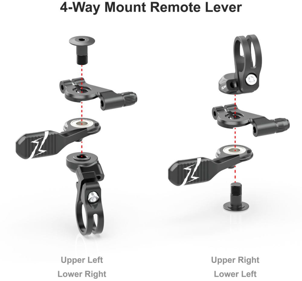 FUNN SEATPOST, DROPPER REMOTE LEVER, 4 way mount CNC remote lever kit fits both external and internal rou
