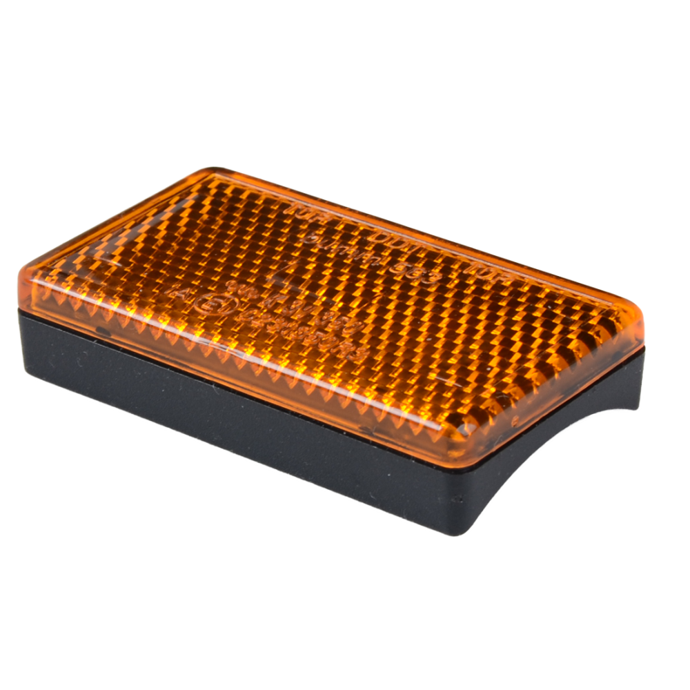 Rückstrahler, CURVED GELB, seitlich für E-BIKE, L: 61 mm, B: 36 mm, K ECE R3, 563/2