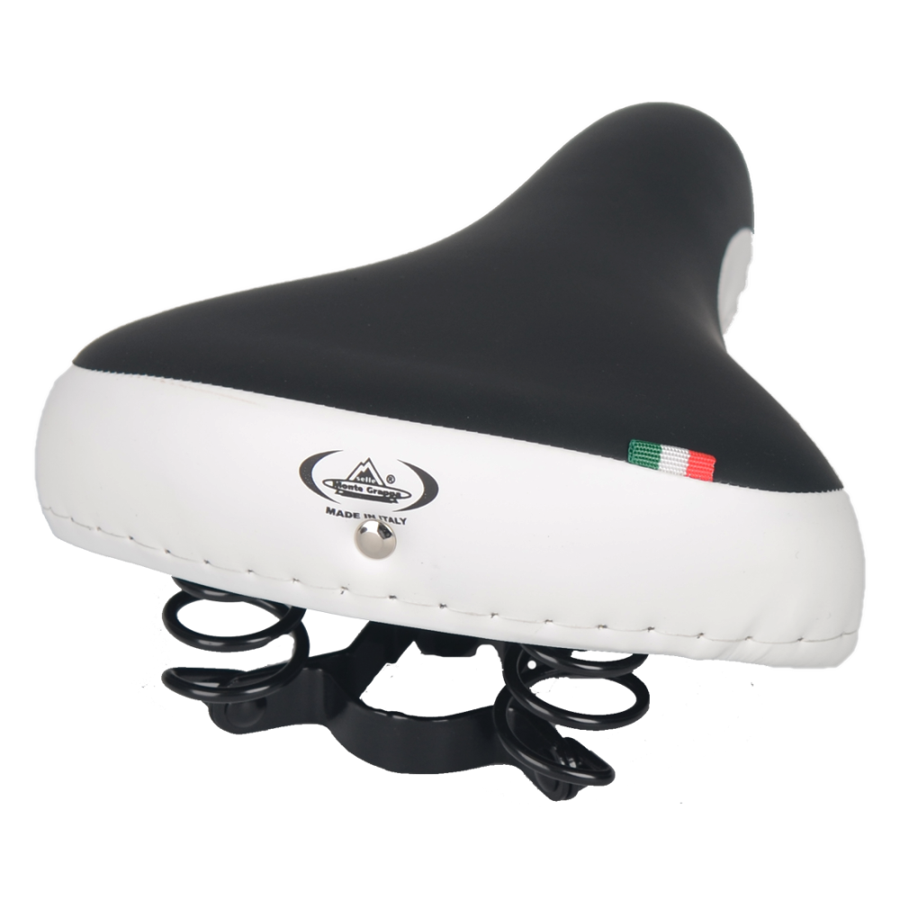 Sattel, CRUISER COMFORT, Kunstleder schwarz/weiss