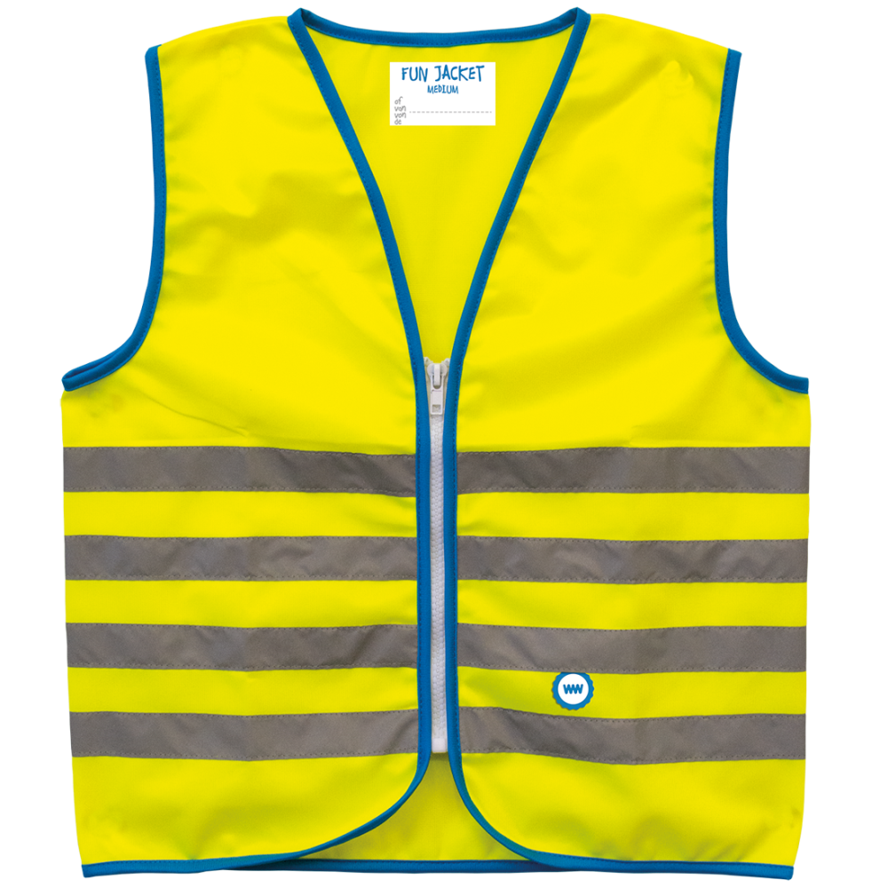 Leuchtweste, FUN JACKET KIDS, GELB, S