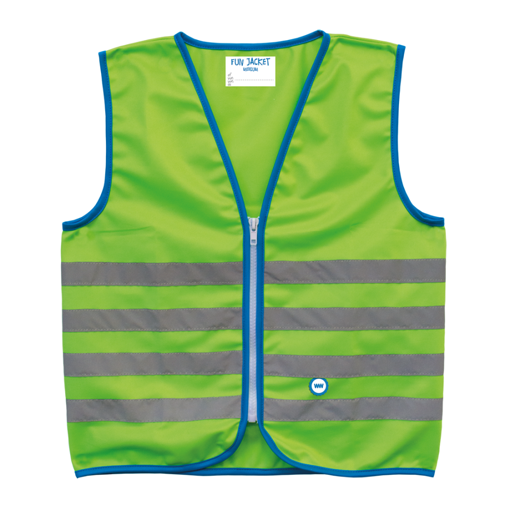 Leuchtweste, FUN JACKET KIDS, GRÜN, M