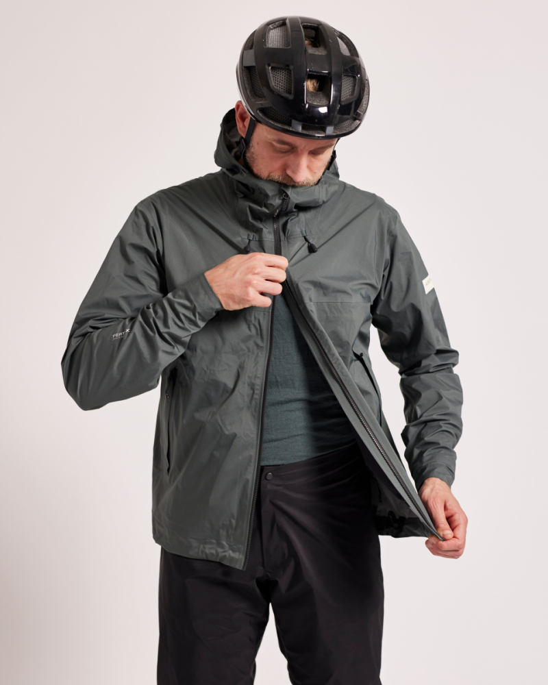 Albion Cycling Unisex Zoa Rain Shell (Shale Green)