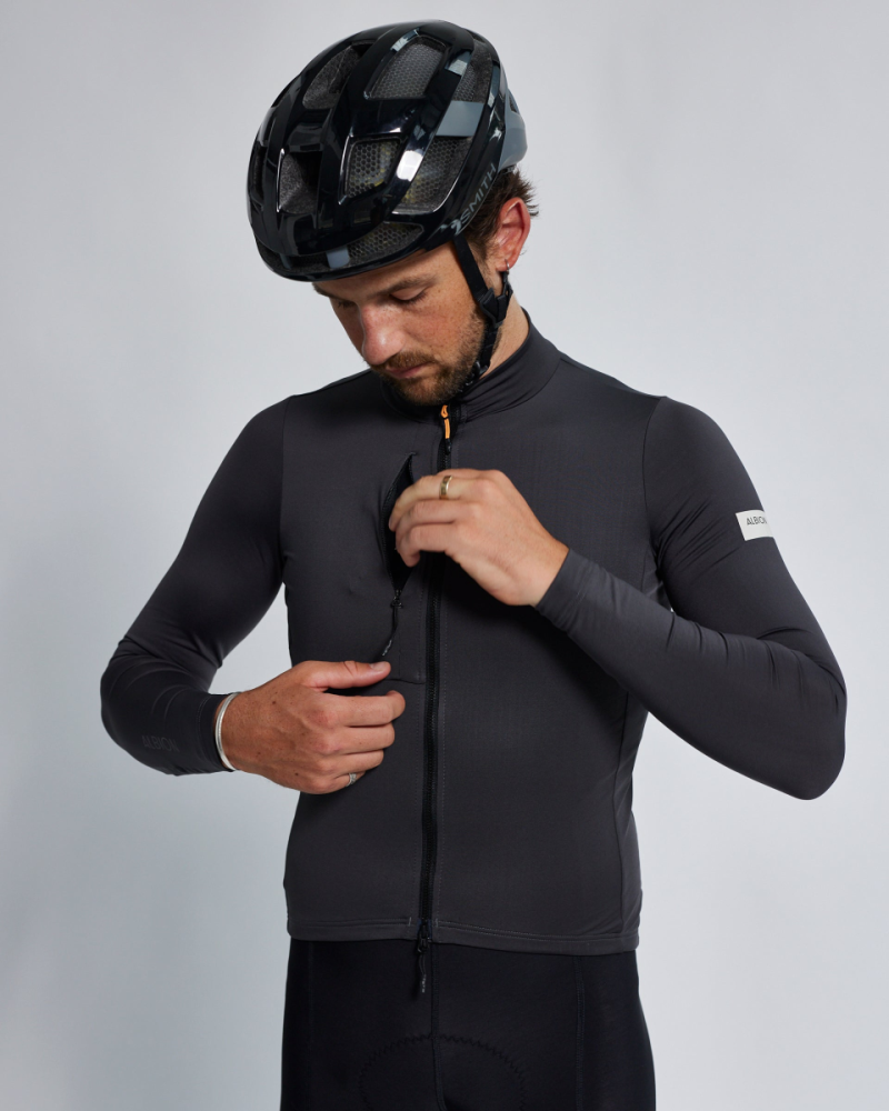 Albion Cycling Men's Traverse Long Sleeve Jersey (Charcoal)