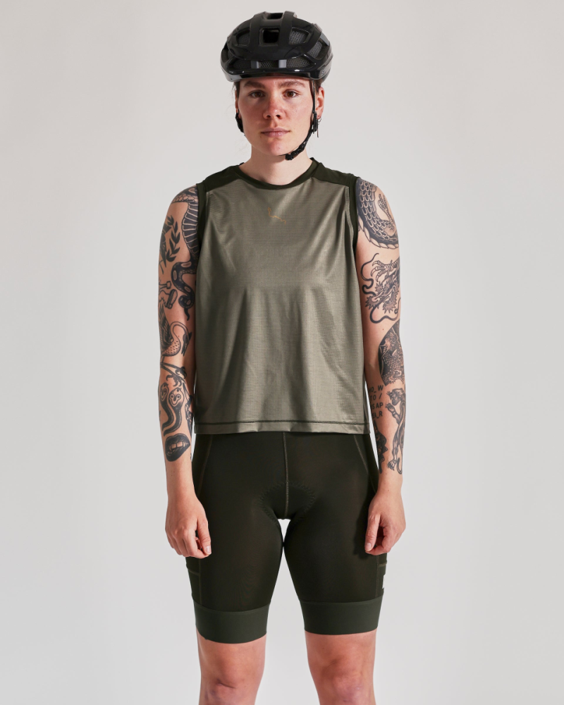 Albion Cycling Women's Sleeveless Riding T-Shirt (Rosin)