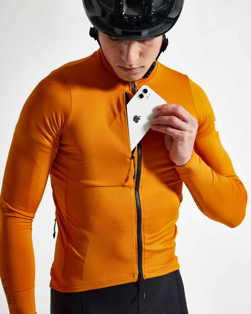 Albion Cycling Men's Traverse Long Sleeve Jersey (Burnt Orange)