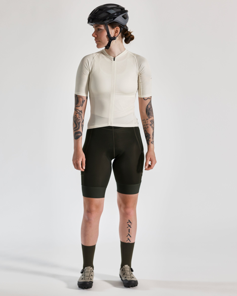 Albion Cycling Women's All Road Lightweight Short Sleeve Jersey (Stone White)