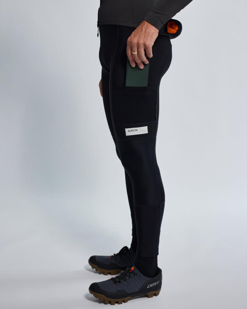 Albion Cycling Men's All Road Three Season Pocket Tights (Black)