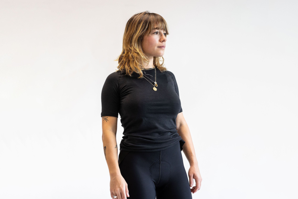 Albion Cycling Women's All Road Short Sleeve Merino Base Layer (Black)
