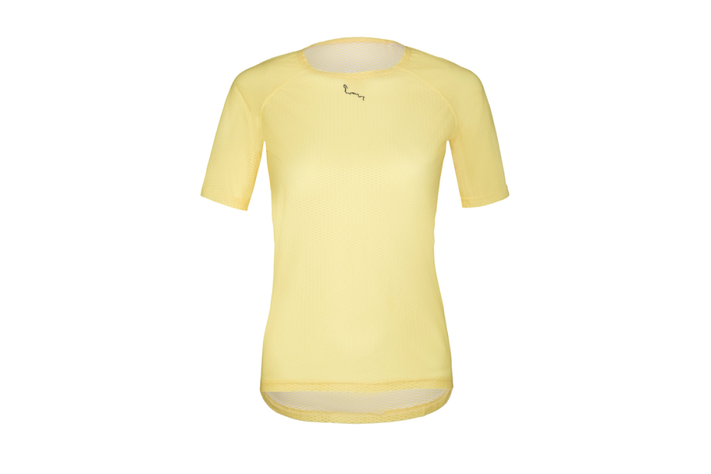 Albion Cycling Women's All Road Short Sleeve Mesh Base Layer (Pale Yellow)