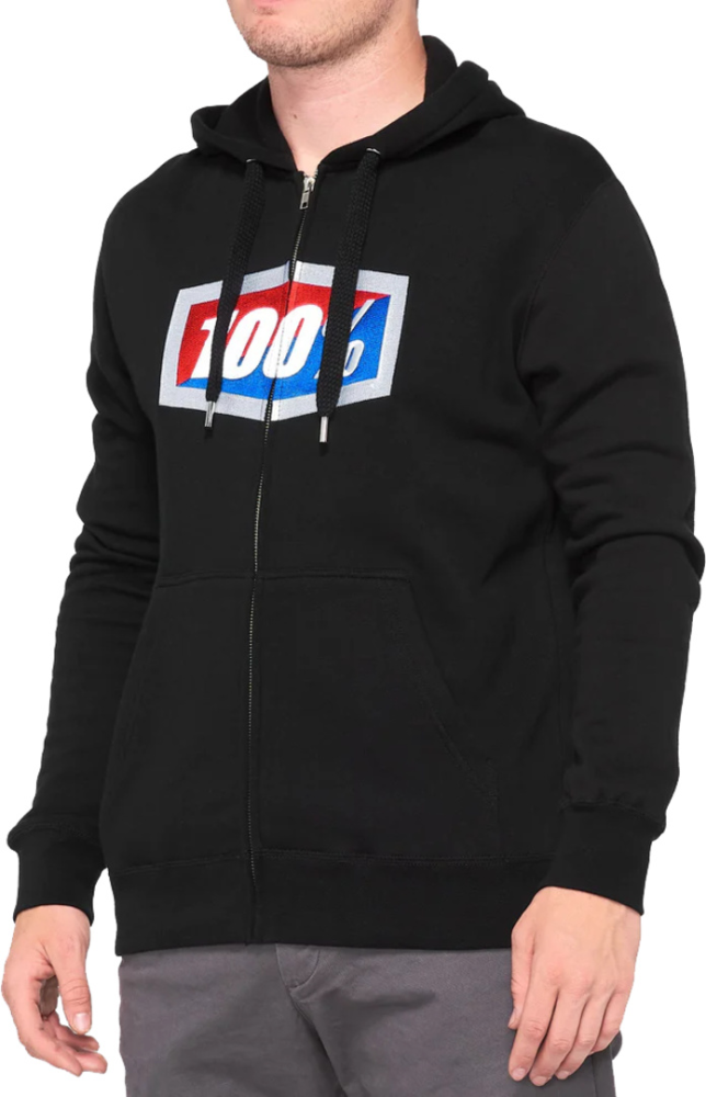 100percent Official Zip Hoodie Fleece Black schwarz M