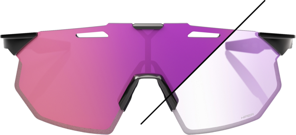 100percent HYPERCRAFT SQ - Gloss Black - Photochromic Purple Mirro