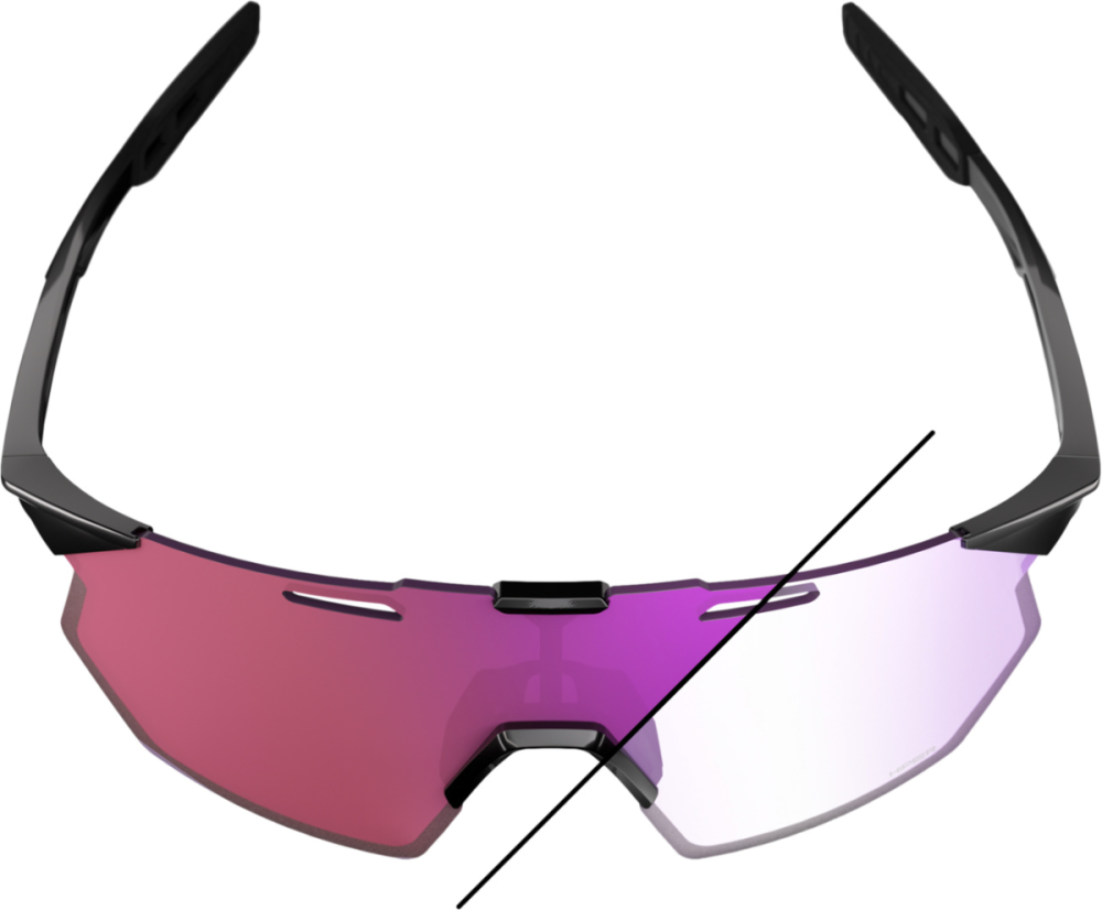 100percent HYPERCRAFT SQ - Gloss Black - Photochromic Purple Mirro