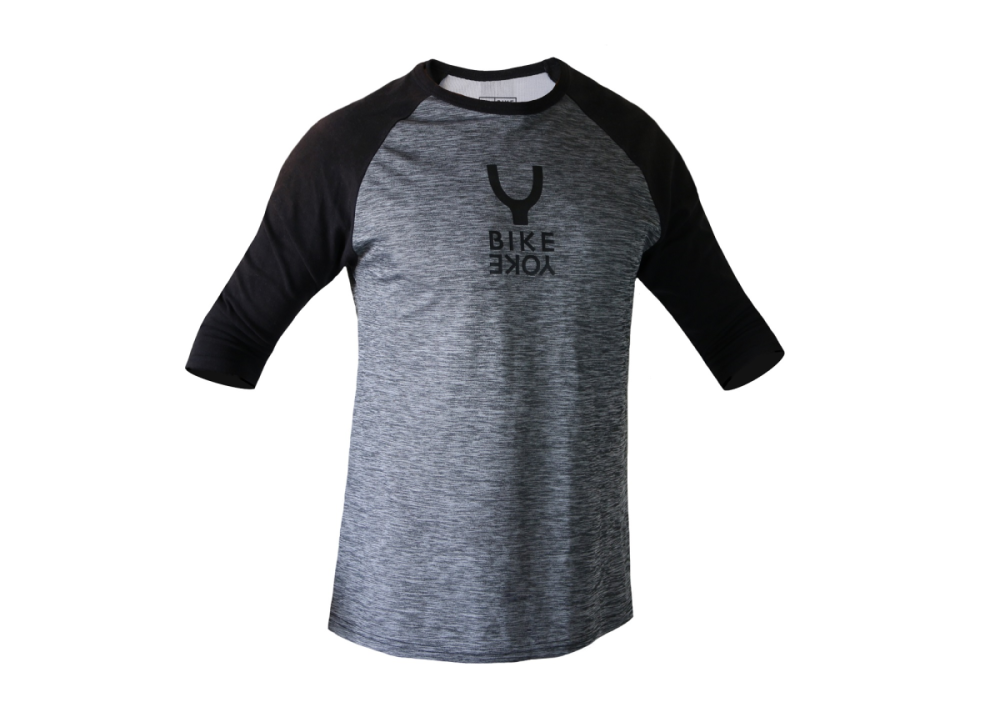 BikeYoke Jersey 3/4, L. Grey/Black.