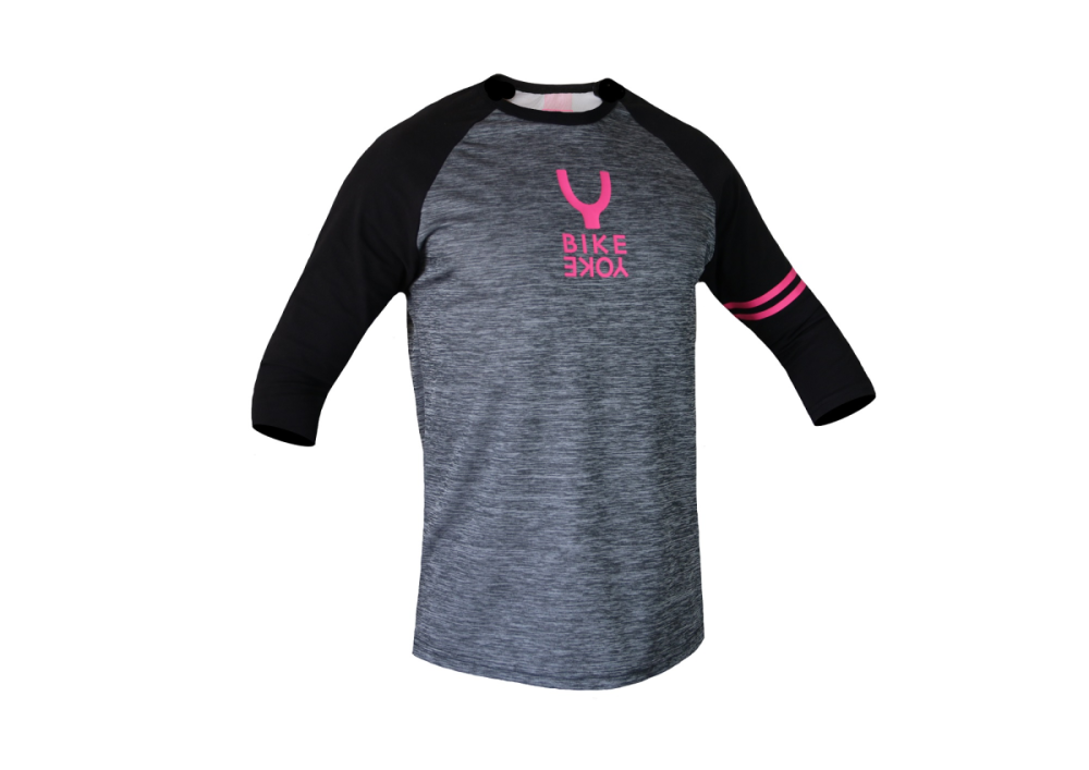 BikeYoke Jersey 3/4, L. Grey/Pink.