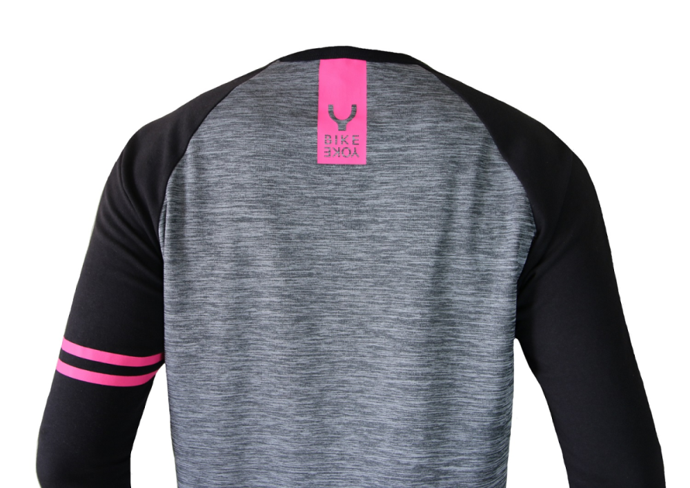 BikeYoke Jersey 3/4, M. Grey/Pink.