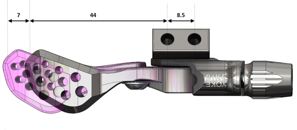 BikeYoke Triggy Alpha Hebel kurz, ohne Klemme.