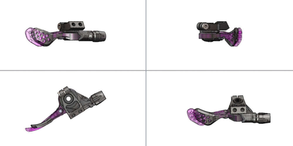 BikeYoke Triggy Alpha Hebel kurz, ohne Klemme.