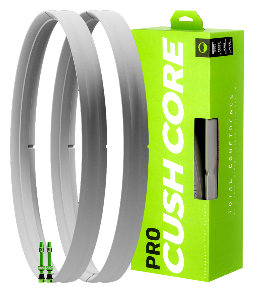 CushCore Pro 29". 2 x Inserts 29", 2 x Tubeless Air Valve Tubeless.