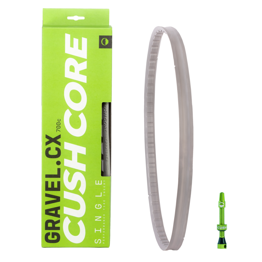 CushCore Gravel/CX Single. 1 x Inserts Gravel/CX, 1 x Tubeless Air Valve Tubeless.