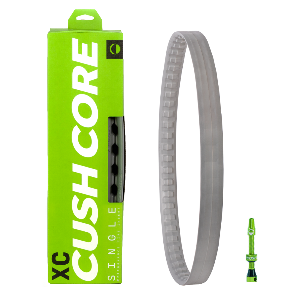 CushCore XC Single 650B". 1 x XC Insert 650B", 1 x Tubeless Air Valve Tubeless.
