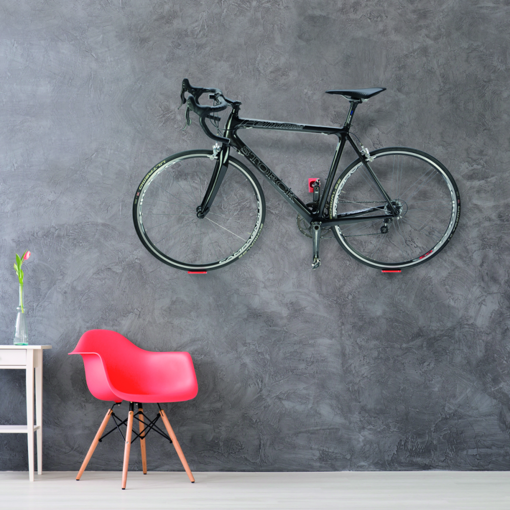 Cycloc Super Hero, Velo-Wandhalterung. Rot-Orange.