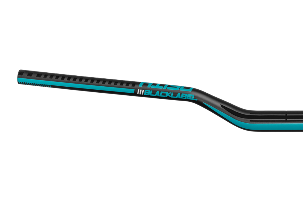 Deity Blacklabel 800 Lenker, 800 mm, 38 mm Rise, 31.8 mm Lenkerklemmung. Black / Turquoise.