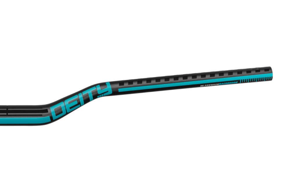 Deity Blacklabel 800 Lenker, 800 mm, 38 mm Rise, 31.8 mm Lenkerklemmung. Black / Turquoise.