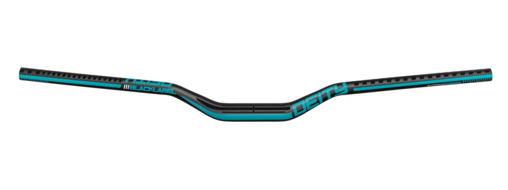 Deity Blacklabel 800 Lenker, 800 mm, 38 mm Rise, 31.8 mm Lenkerklemmung. Black / Turquoise.
